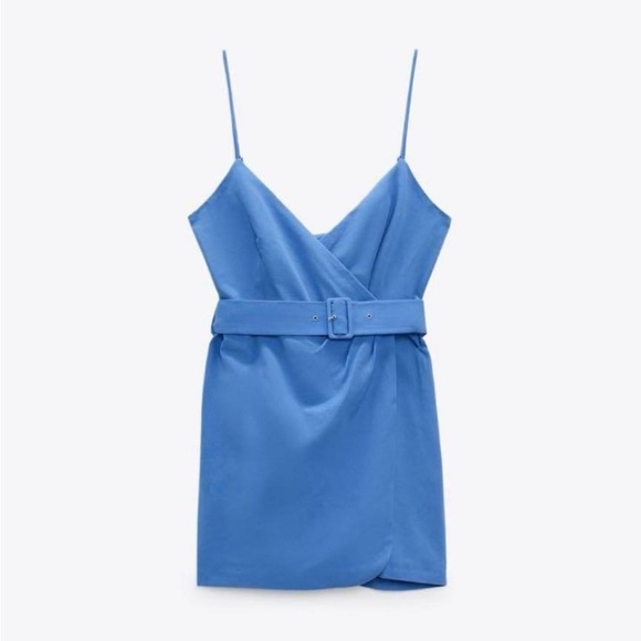 Zara Linen-Blend Belted Dress - Picture 2 of 7